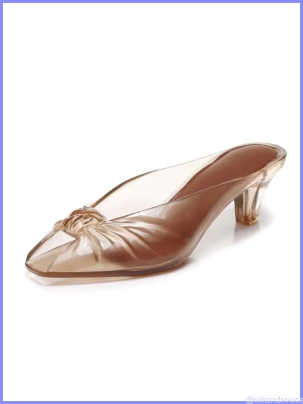 Women's Kitten Heel Jelly Sandals TPU Clear Bow Mules